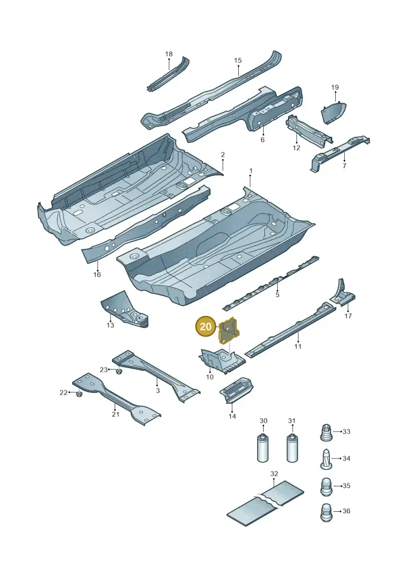 1K0804797A — Volkswagen Scirocco 2.0 (2014-2017) diagram 786803100, position 20
