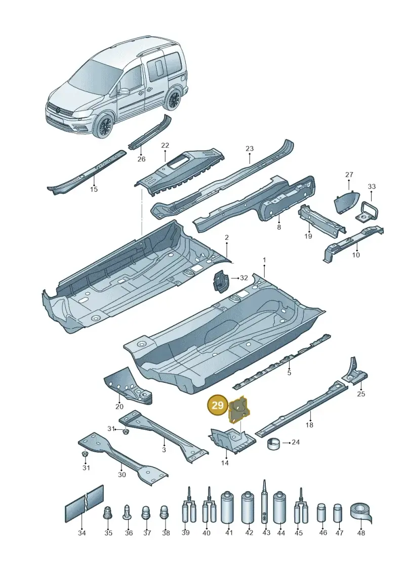 1K0804798A — Volkswagen Caddy kombi (2015-2020) diagram 866803100, position 29