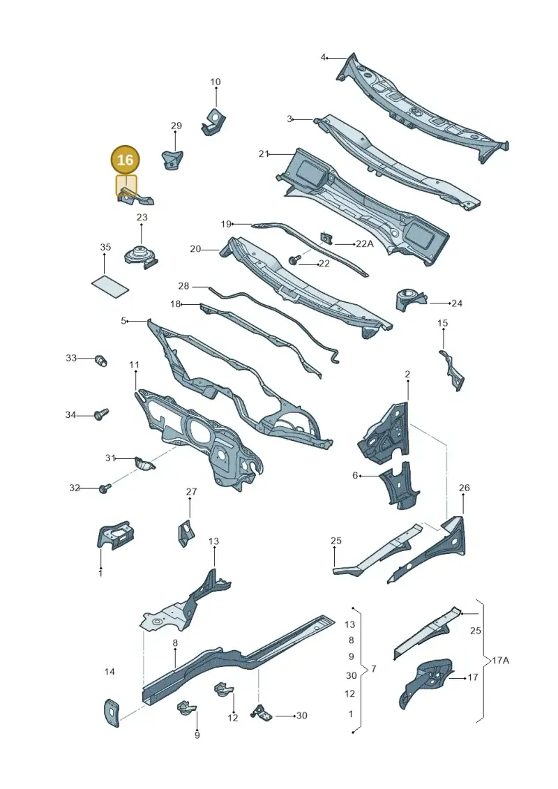 1K0805088A — Volkswagen Jetta variant (2009-2014) diagram 684803000, position 16