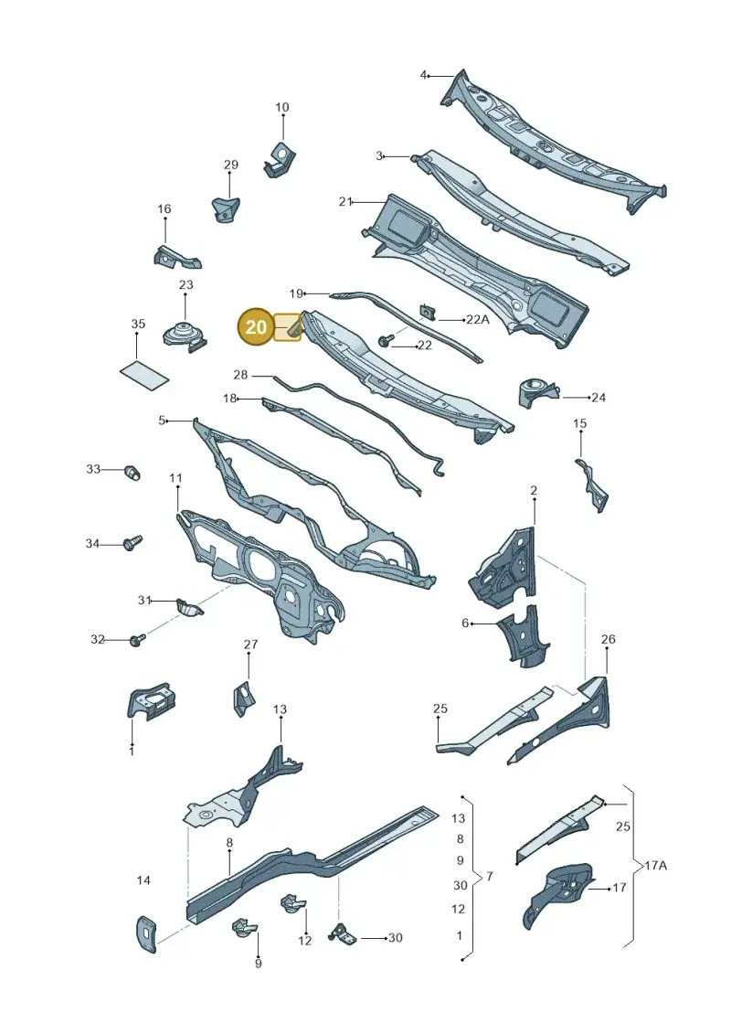 1K0805364 — Volkswagen Jetta variant (2009-2014) diagram 684803000, position 20