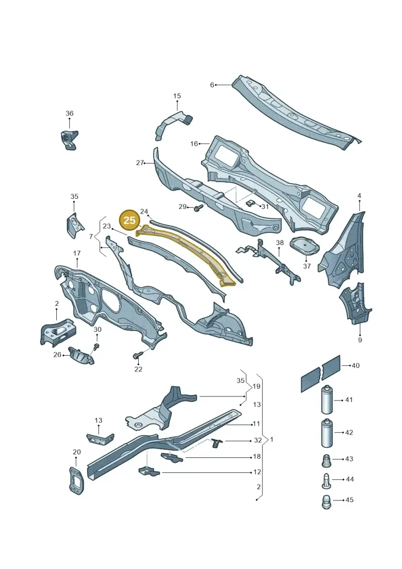 1K0805364 — Volkswagen Scirocco 2.0 (2014-2017) diagram 786803000, position 25