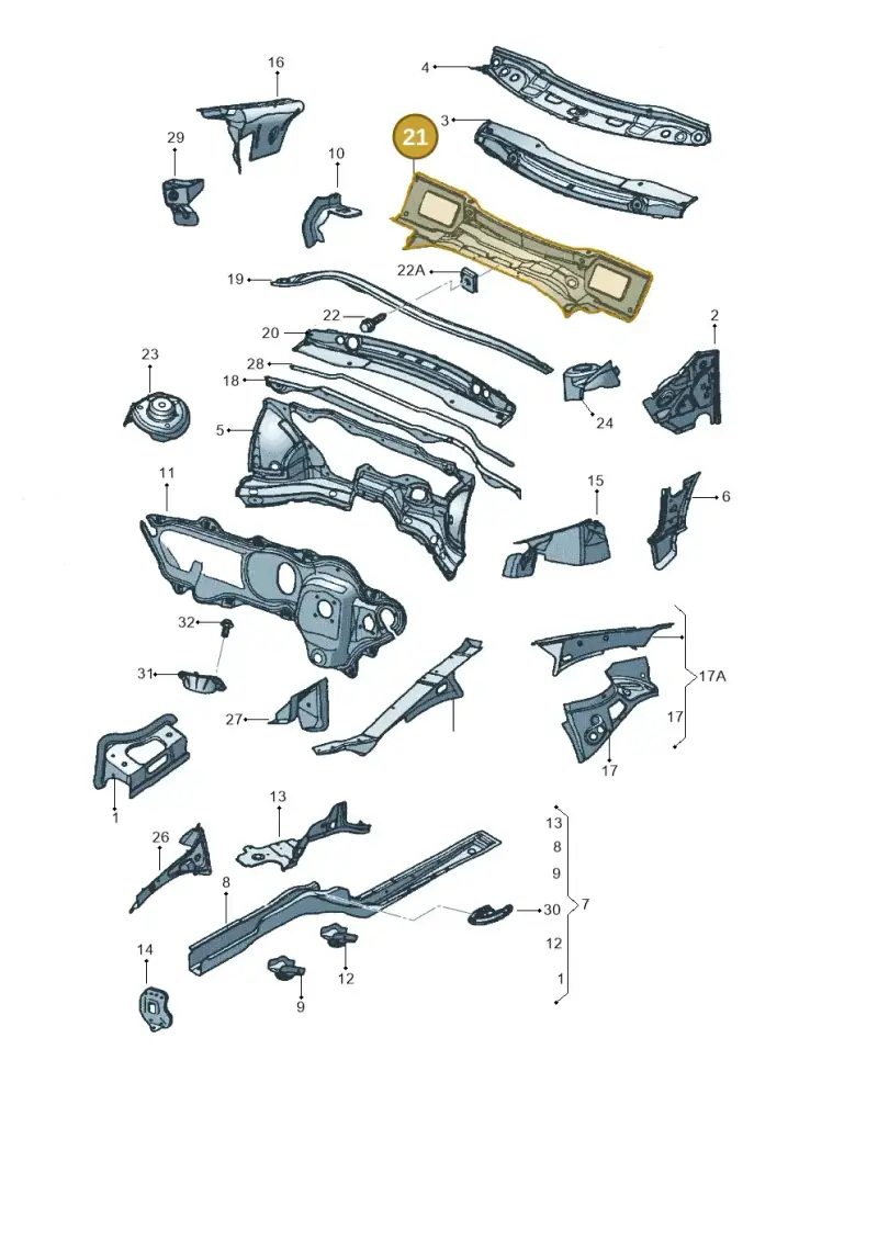 1K0805422C — Volkswagen Jetta (2008-2011) diagram 449803000, position 21