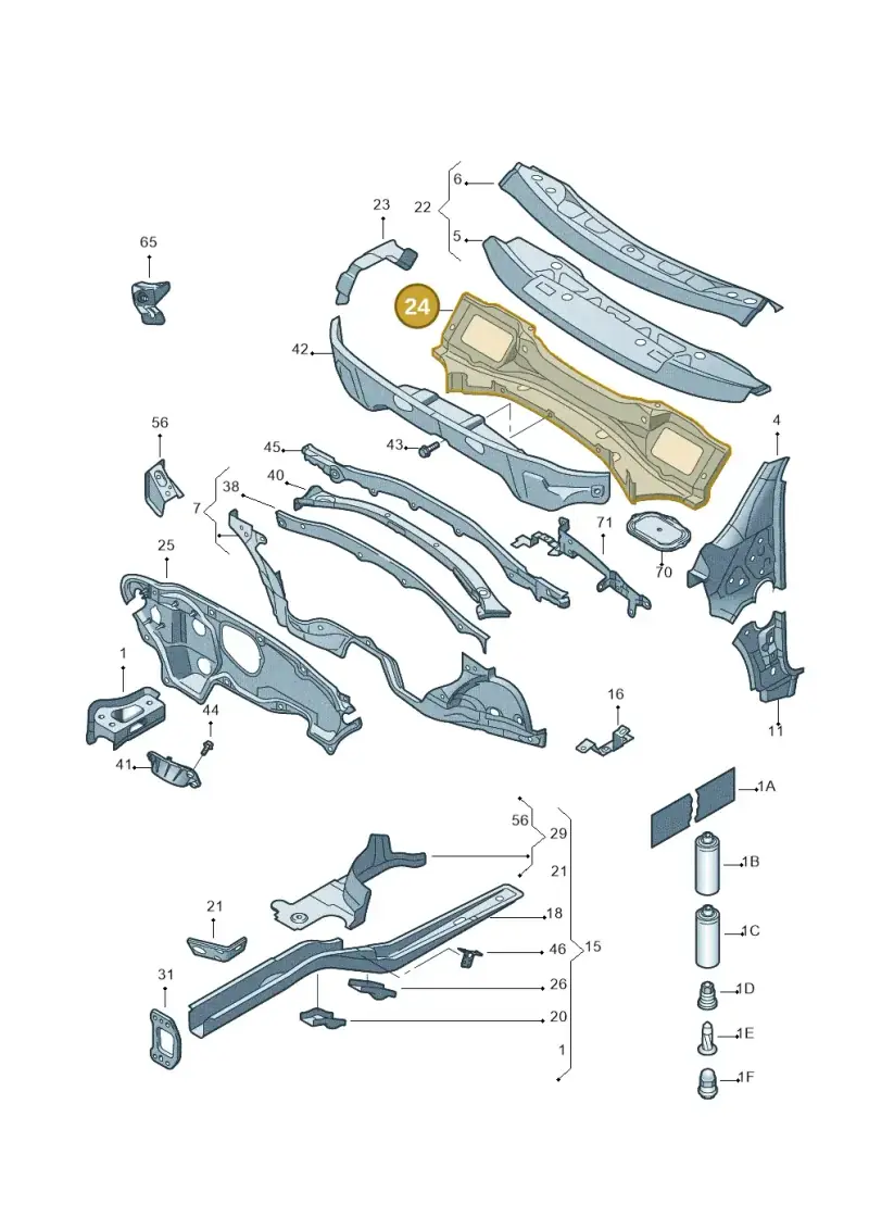 1K0805422C — Volkswagen Scirocco 2.0 (2008-2014) diagram 651803000, position 24