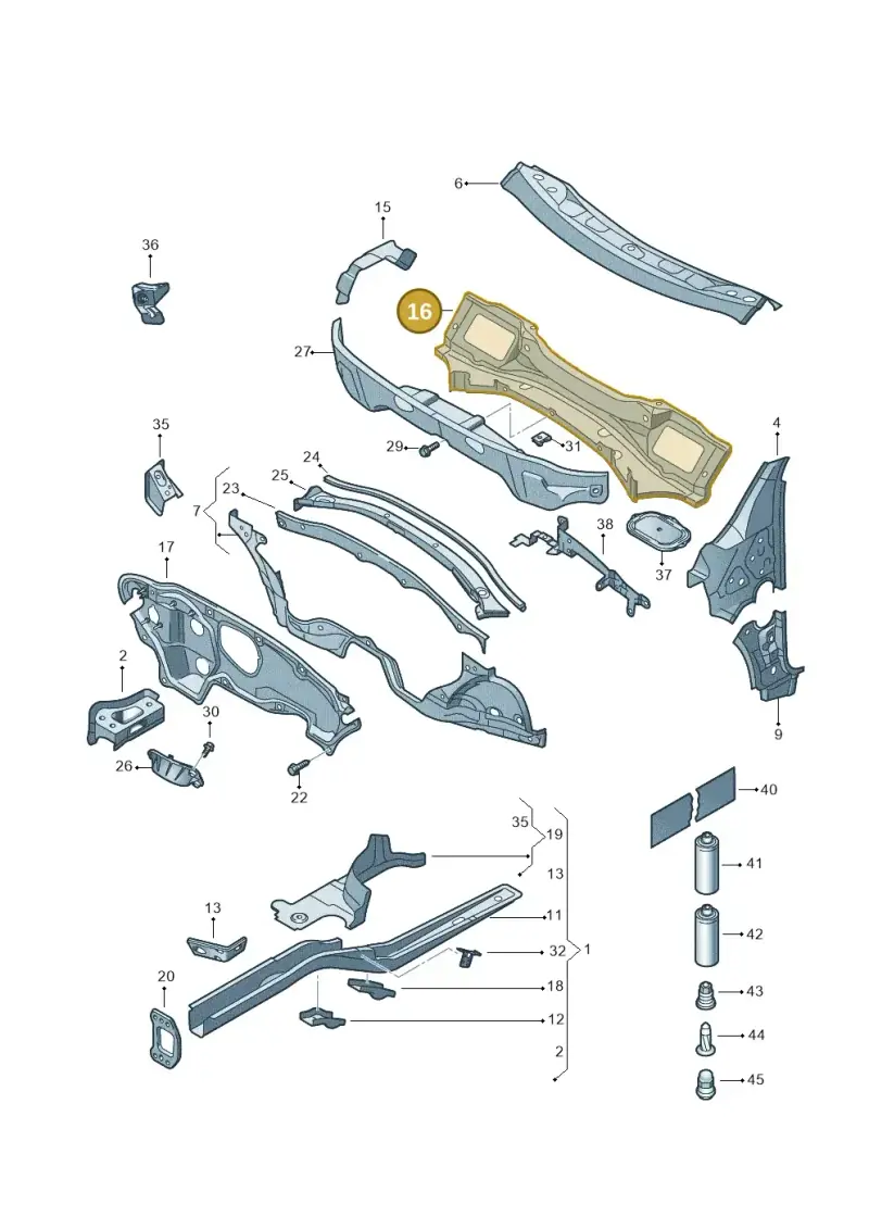 1K0805422C — Volkswagen Scirocco 2.0 (2014-2017) diagram 786803000, position 16