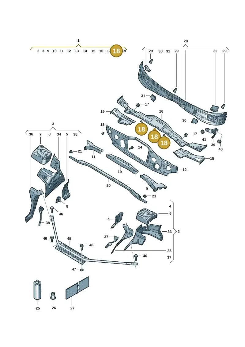 1K0805517B — Volkswagen ID.4 Pro (2020-2023) diagram 11a803005, position 18
