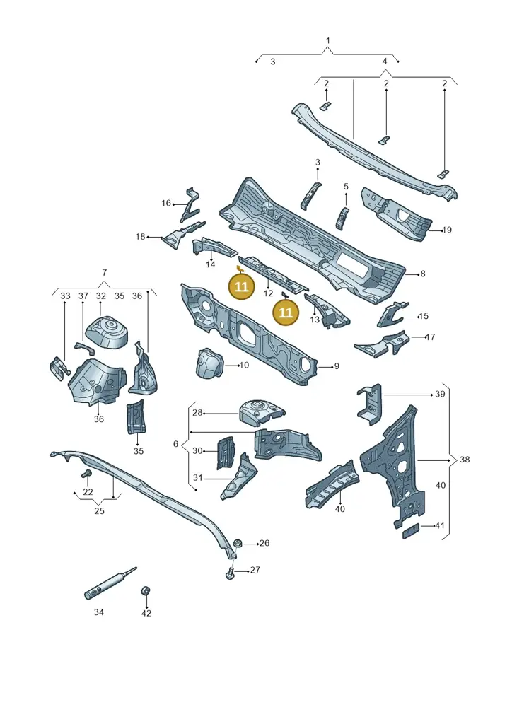 1K0805517B — Volkswagen Passat estate (2023-) diagram 3j0805200, position 11