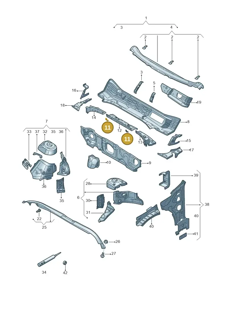 1K0805517B — Volkswagen Passat estate (2023-) diagram 3j0805200, position 11