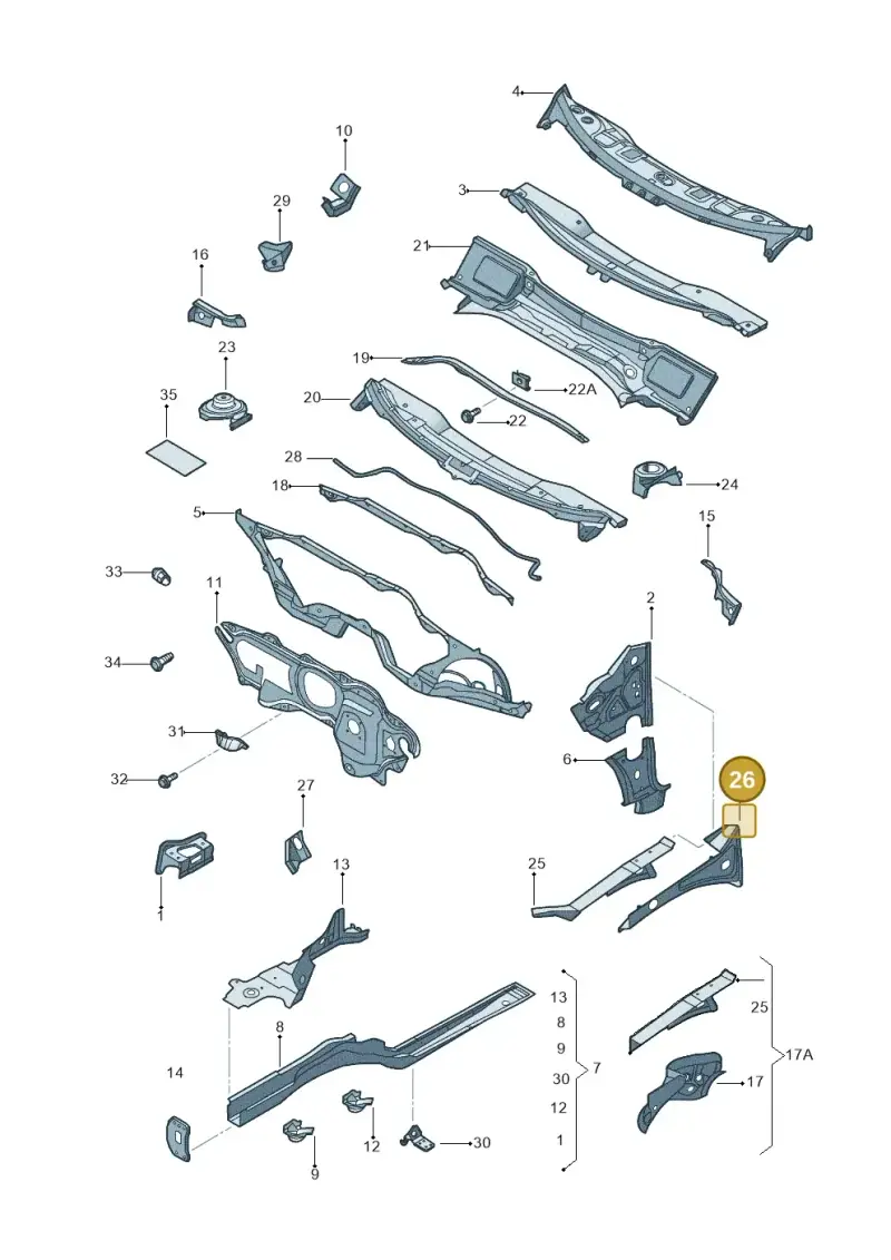 1K0810135C — Volkswagen Jetta variant (2009-2014) diagram 684803000, position 26