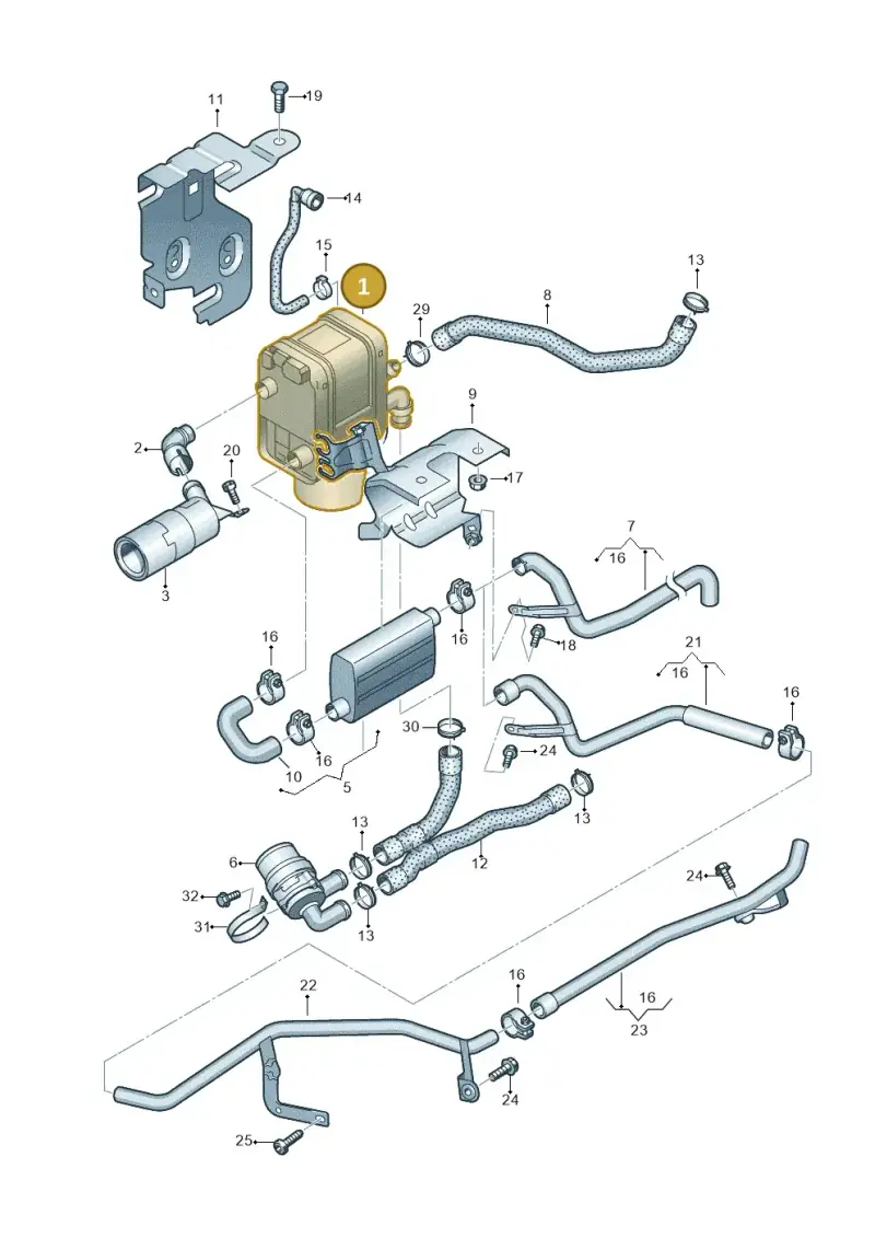 1K0815071AH — Volkswagen Touran 2.0 (2010-2015) diagram 409819700, position 1