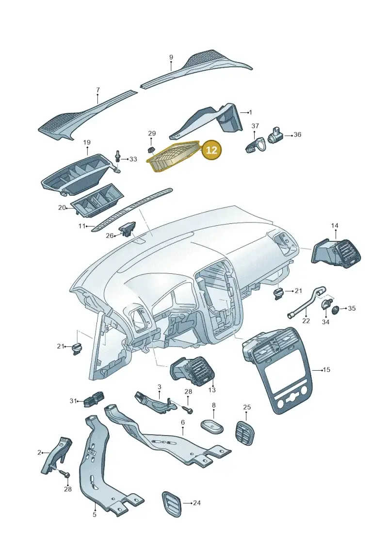 1K0815479B — Volkswagen Scirocco 2.0 (2014-2017) diagram 786819300, position 12