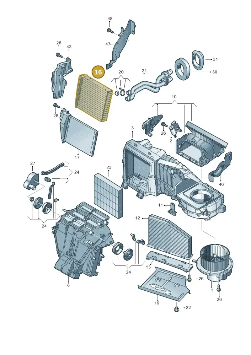 1K0819031D — Volkswagen Caddy kombi (2015-2020) diagram 409819200, position 16