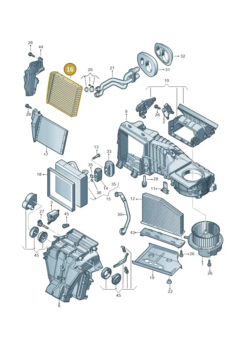 1K0819031D — Volkswagen Passat CC (2011-2016) diagram 409820100, position 16