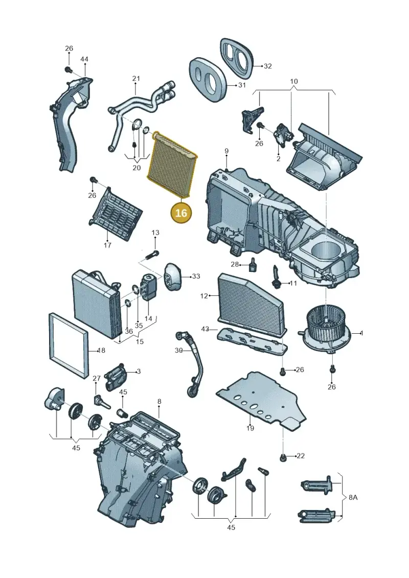 1K0819031E — Volkswagen Jetta (2014-2017) diagram 789820010, position 16