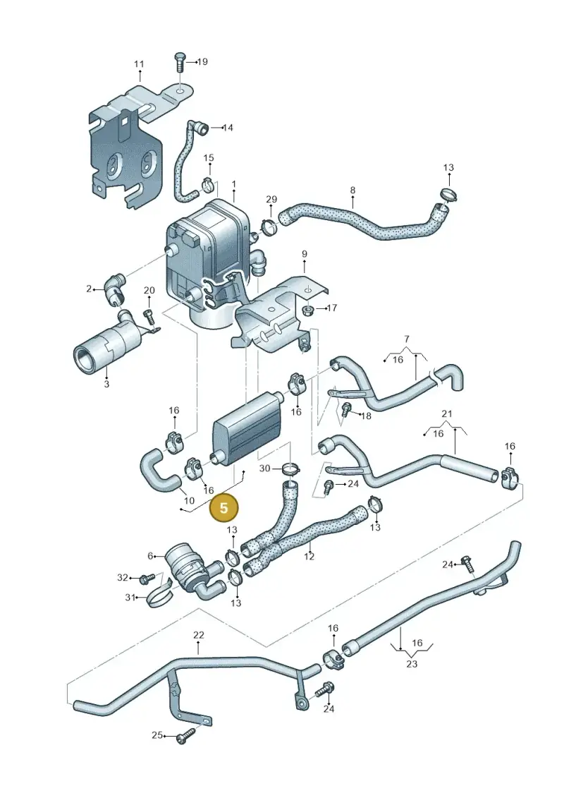 1K0819193 — Volkswagen Jetta (2014-2017) diagram 409819700, position 5