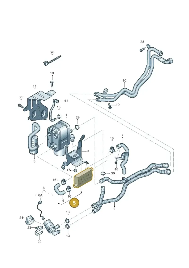1K0819193 — Volkswagen Tiguan 4Motion (2011-2018) diagram 634819700, position 5