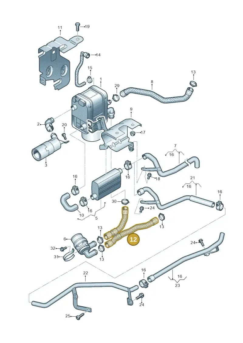 1K0819350K — Volkswagen Touran 2.0 (2010-2015) diagram 409819700, position 12