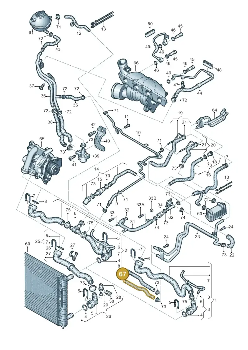 1K0819350K — Volkswagen Jetta             "USA"05> (2005-) diagram 412121640, position 67