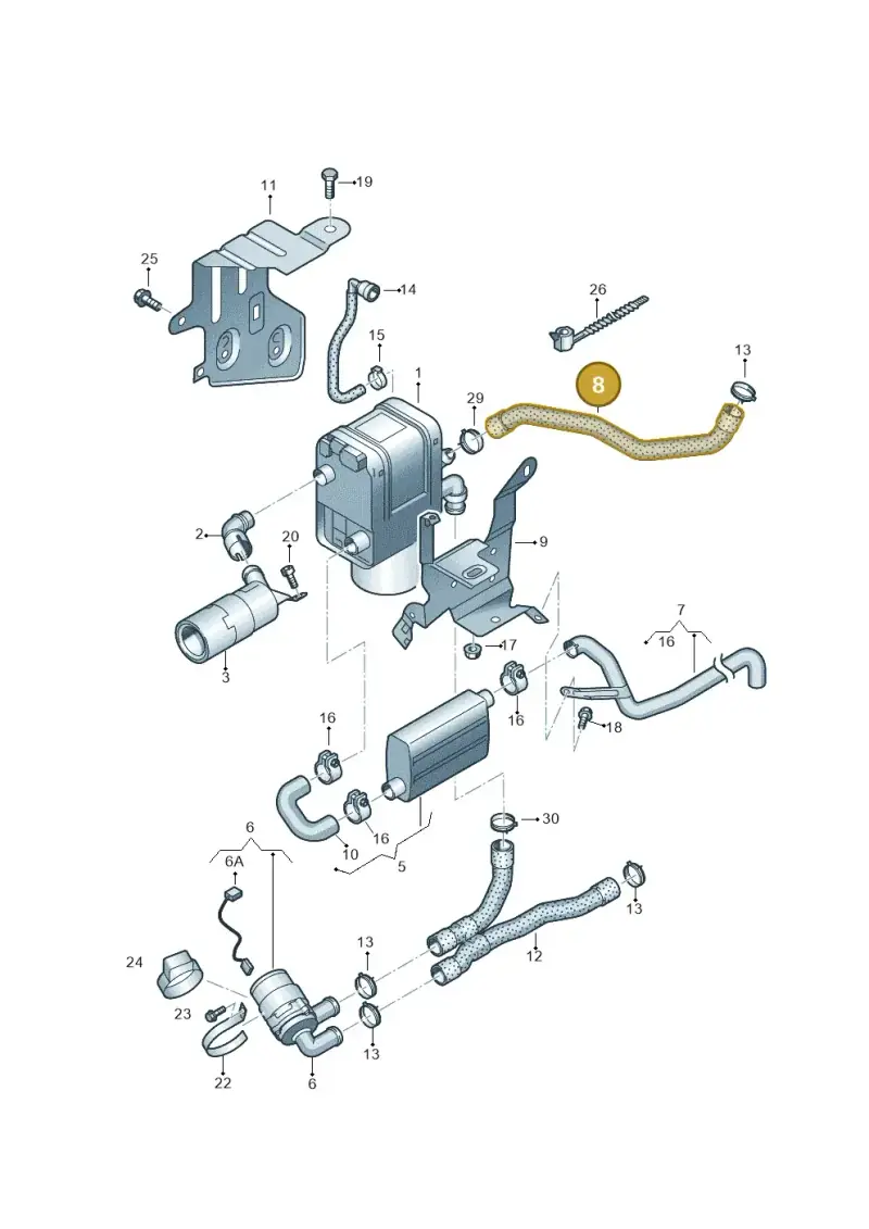 1K0819374A — Volkswagen Golf Cabriolet (2011-2016) diagram 649819700, position 8