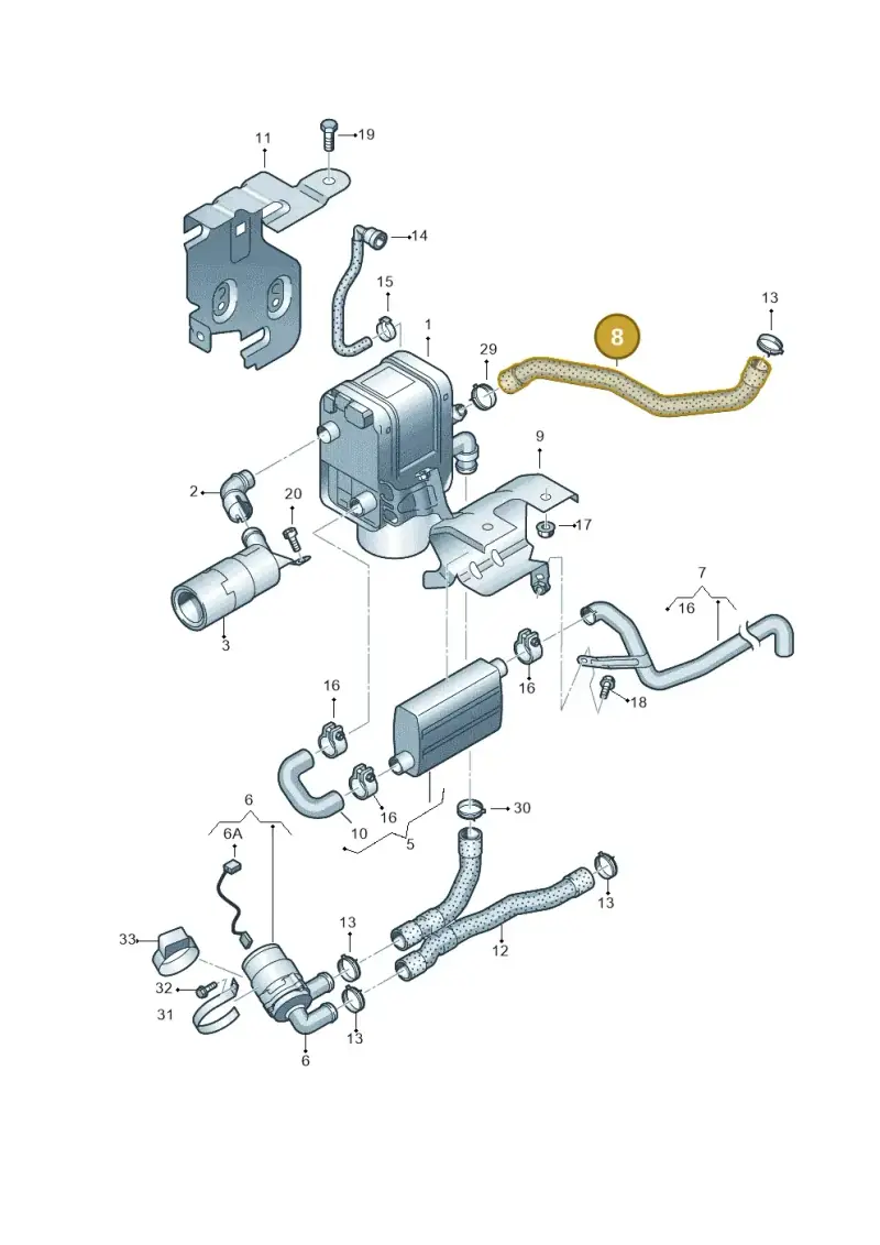 1K0819374A — Volkswagen Caddy Maxi Kombi (2010-2015) diagram 690819700, position 8