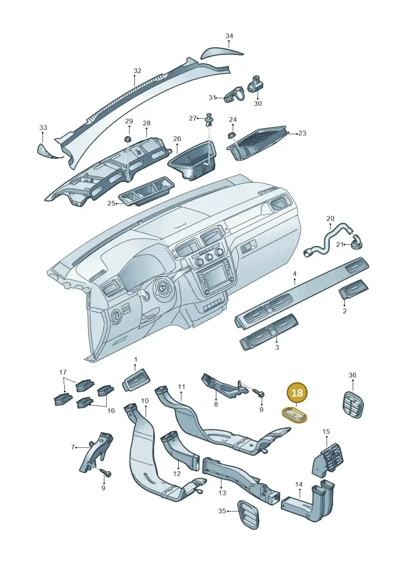 1K0819425 — Volkswagen Caddy kombi (2015-2020) diagram 866819300, position 18