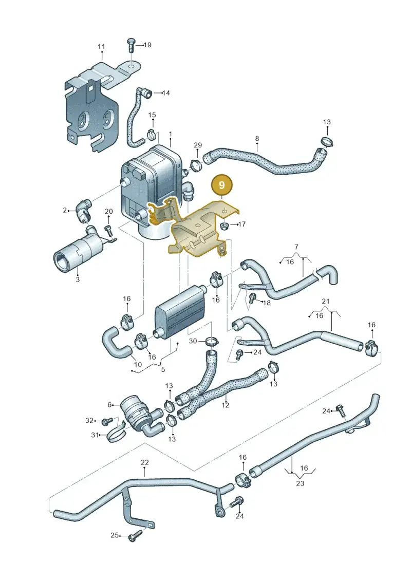 1K0819471AC — Volkswagen Touran 2.0 (2010-2015) diagram 409819700, position 9