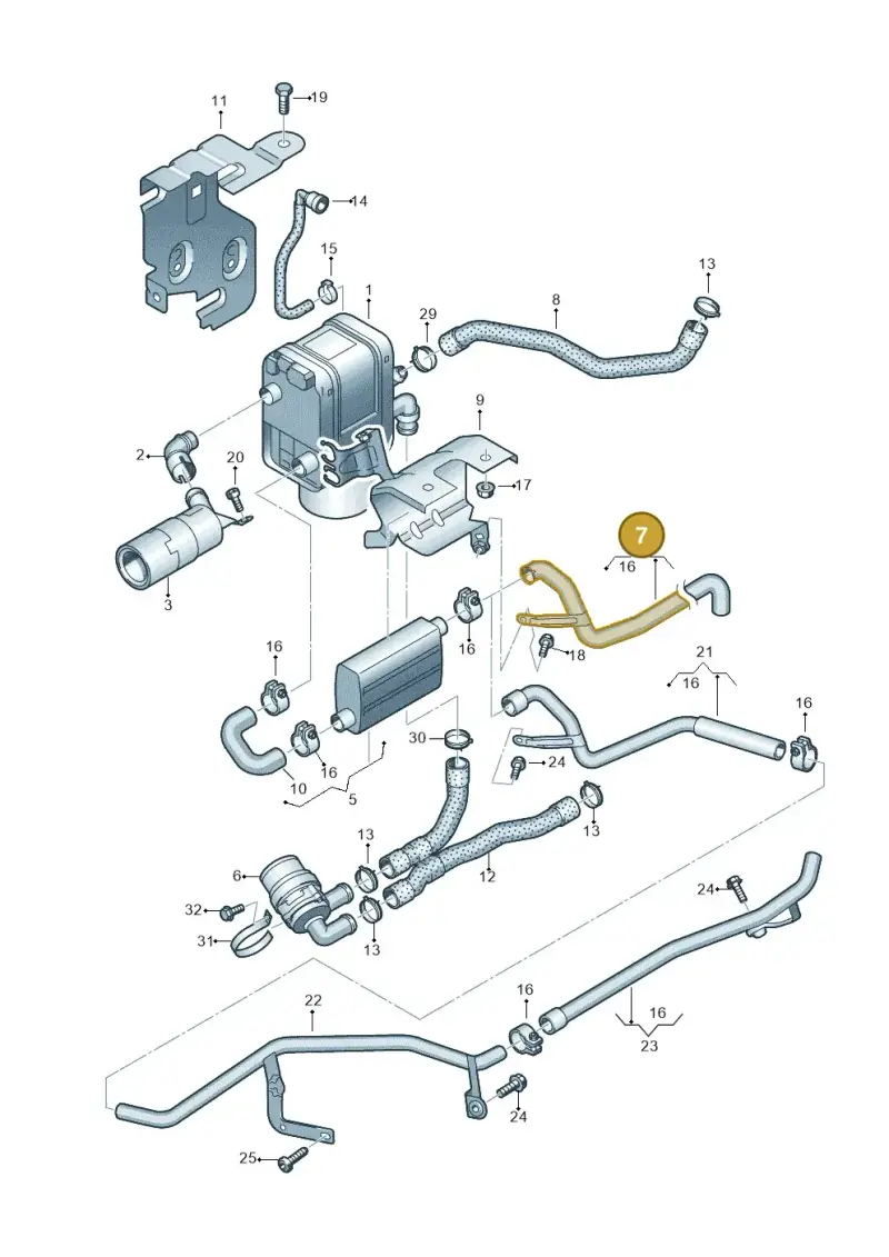 1K0819508AA — Volkswagen Jetta (2014-2017) diagram 409819700, position 7