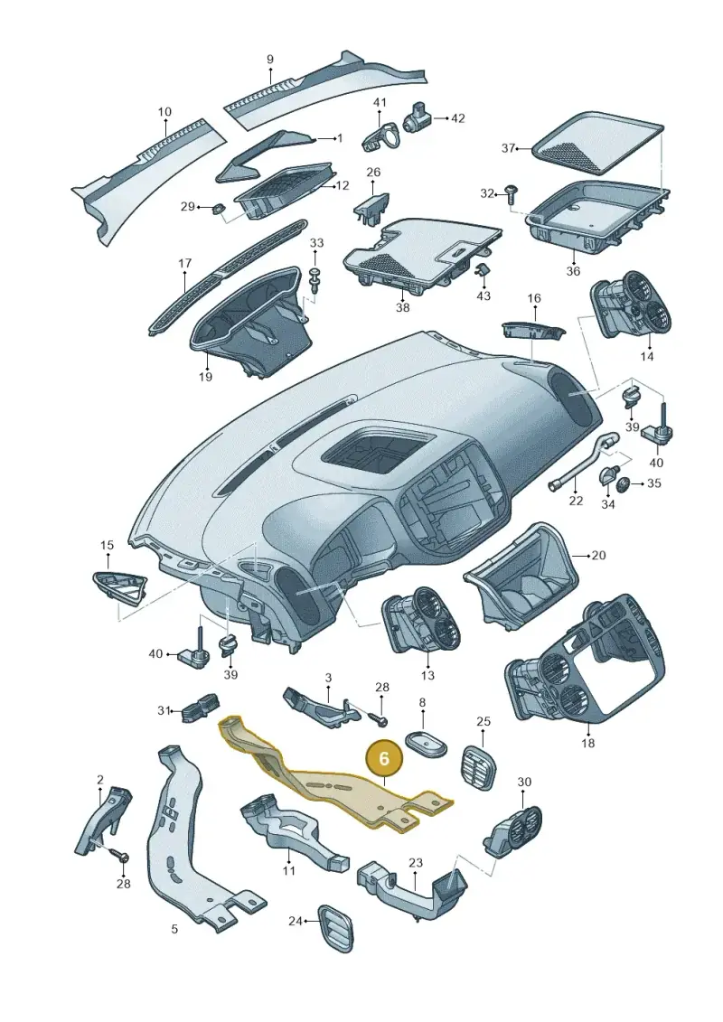 1K0819806D — Volkswagen Golf Plus (2011-2014) diagram 459819300, position 6