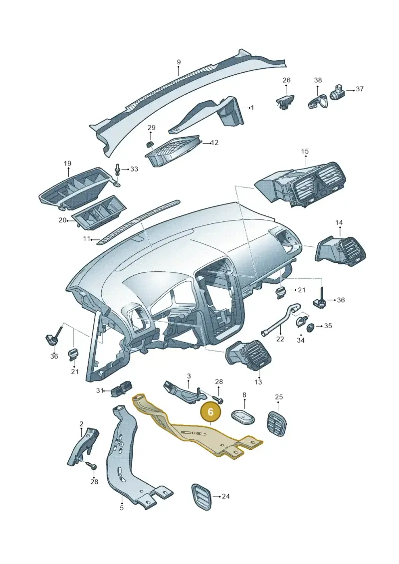 1K0819806D — Volkswagen Eos BlueMotion (2010-2015) diagram 482819300, position 6