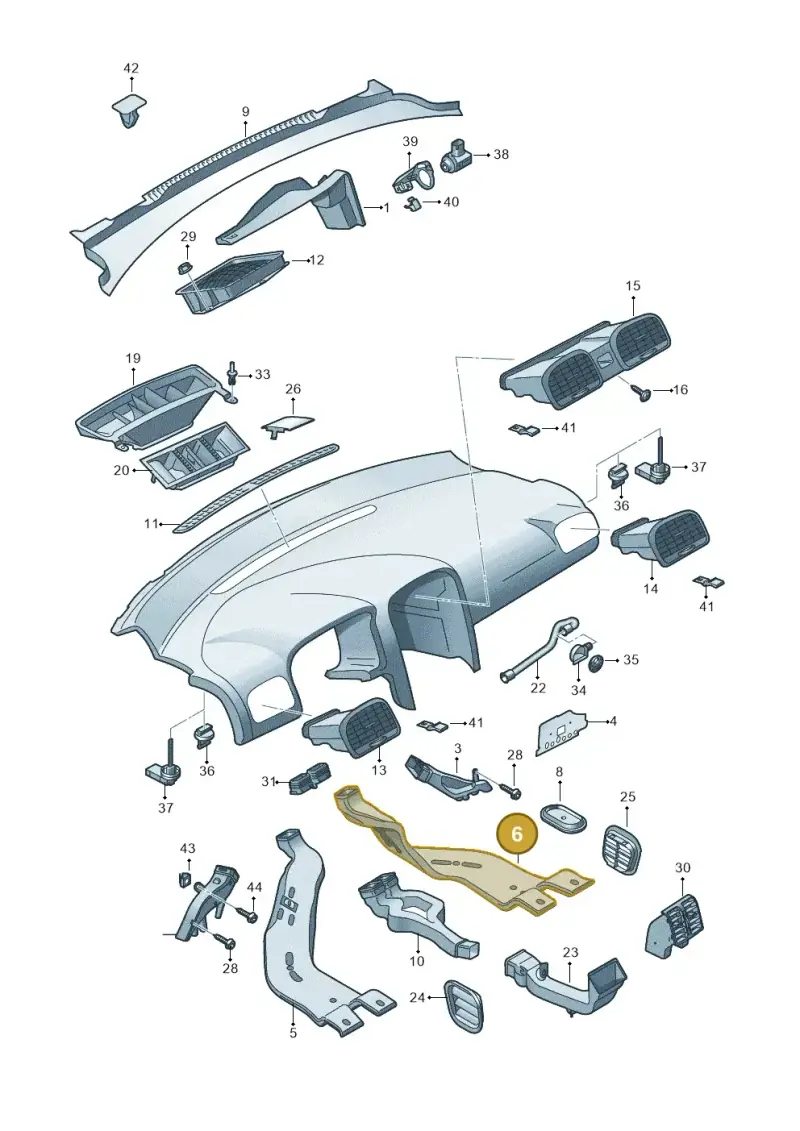 1K0819806D — Volkswagen Golf Cabriolet (2011-2016) diagram 649819300, position 6