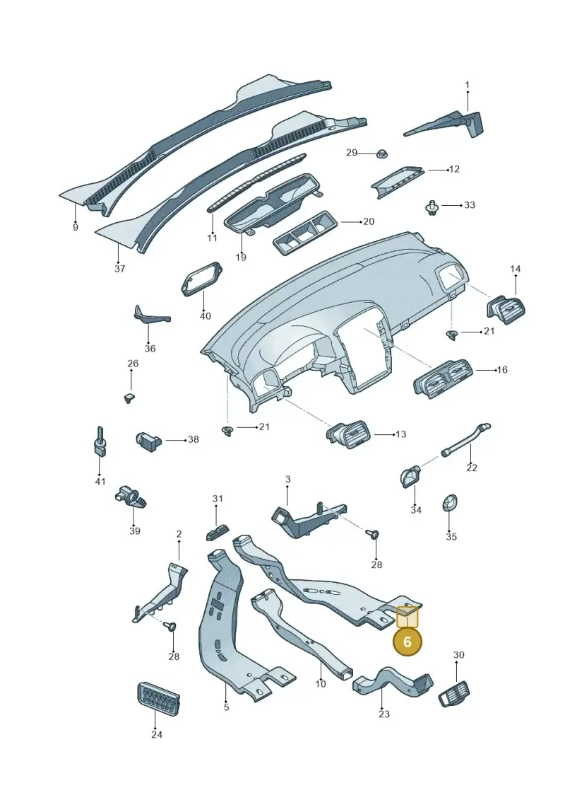 1K0819806D — Volkswagen Jetta variant (2009-2014) diagram 684819300, position 6