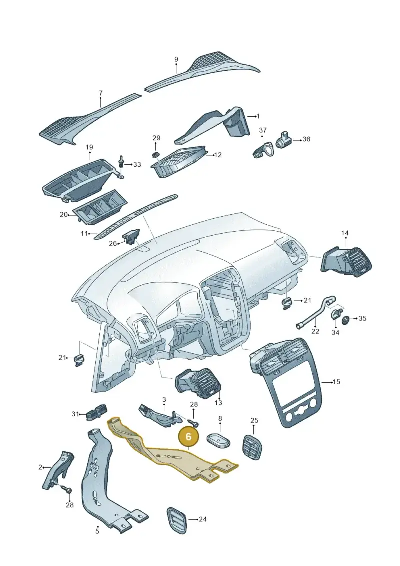 1K0819806D — Volkswagen Scirocco 2.0 (2014-2017) diagram 786819300, position 6