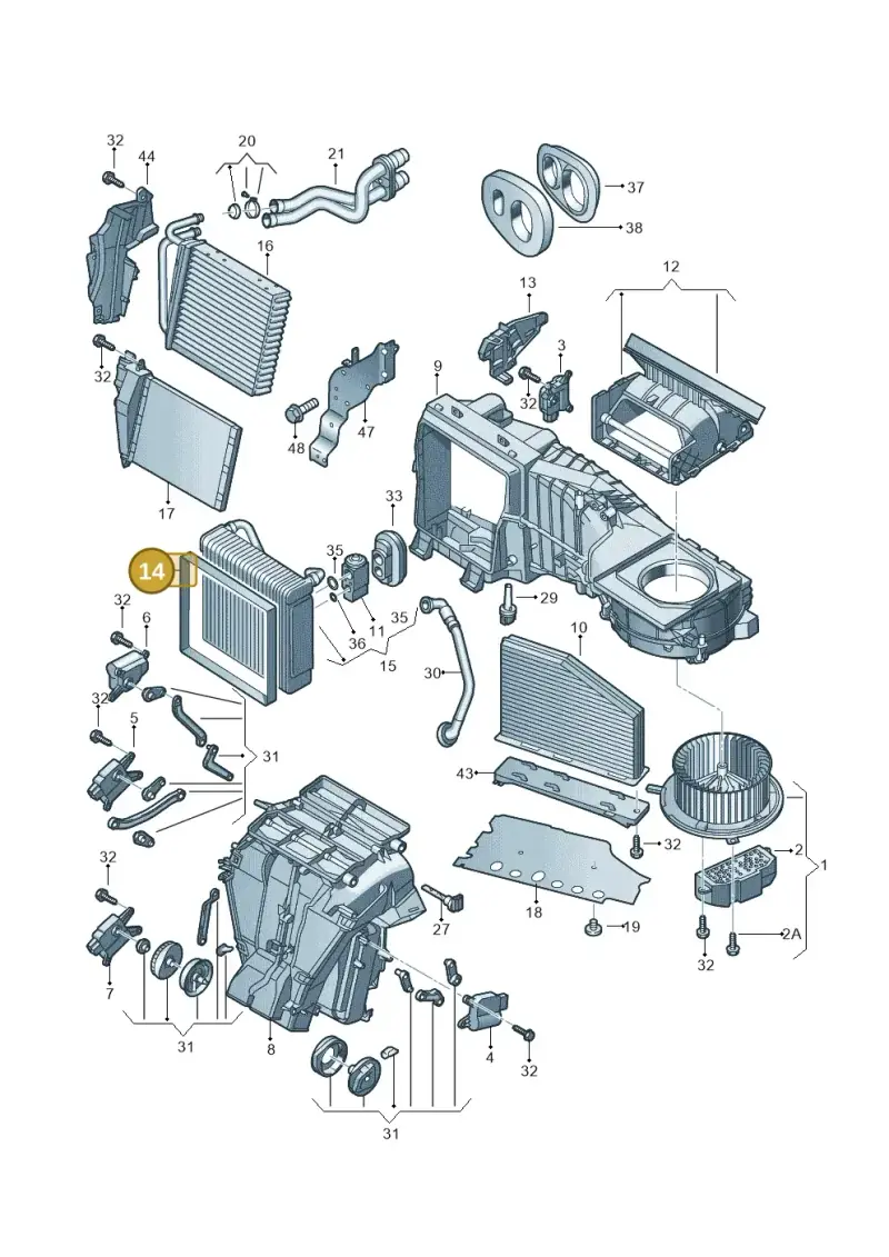 1K0820080 — Volkswagen Jetta 1.4 (2013-2015) diagram 691820200, position 14