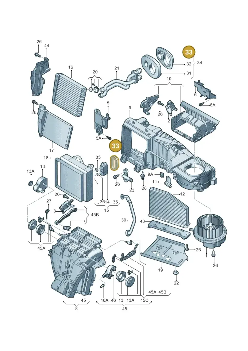 1K0820139A — Volkswagen Tiguan (2009-2019) diagram 617820100, position 33