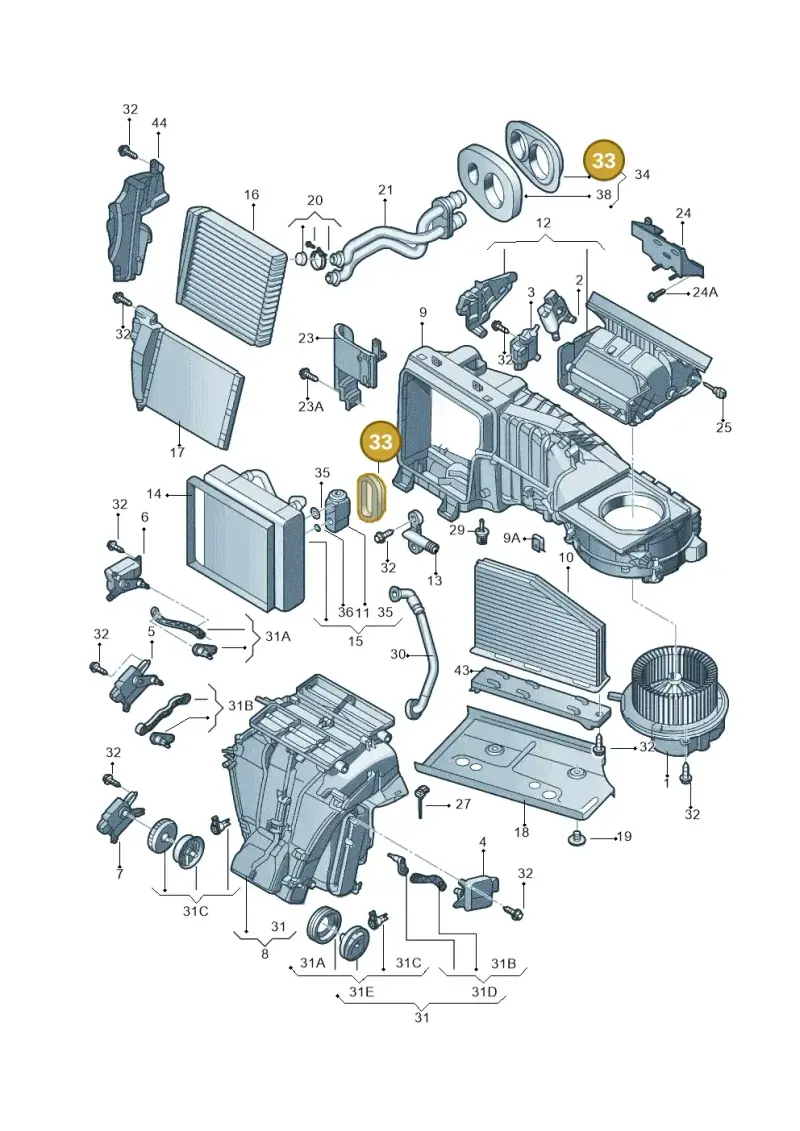 1K0820139A — Volkswagen Tiguan (2009-2019) diagram 617820200, position 33
