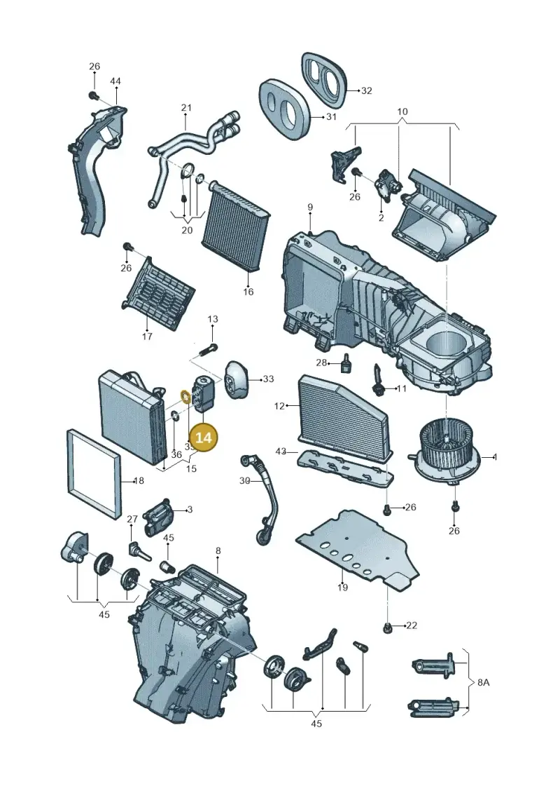 1K0820679E — Volkswagen Jetta 1.6 (2014-2018) diagram 789820010, position 14