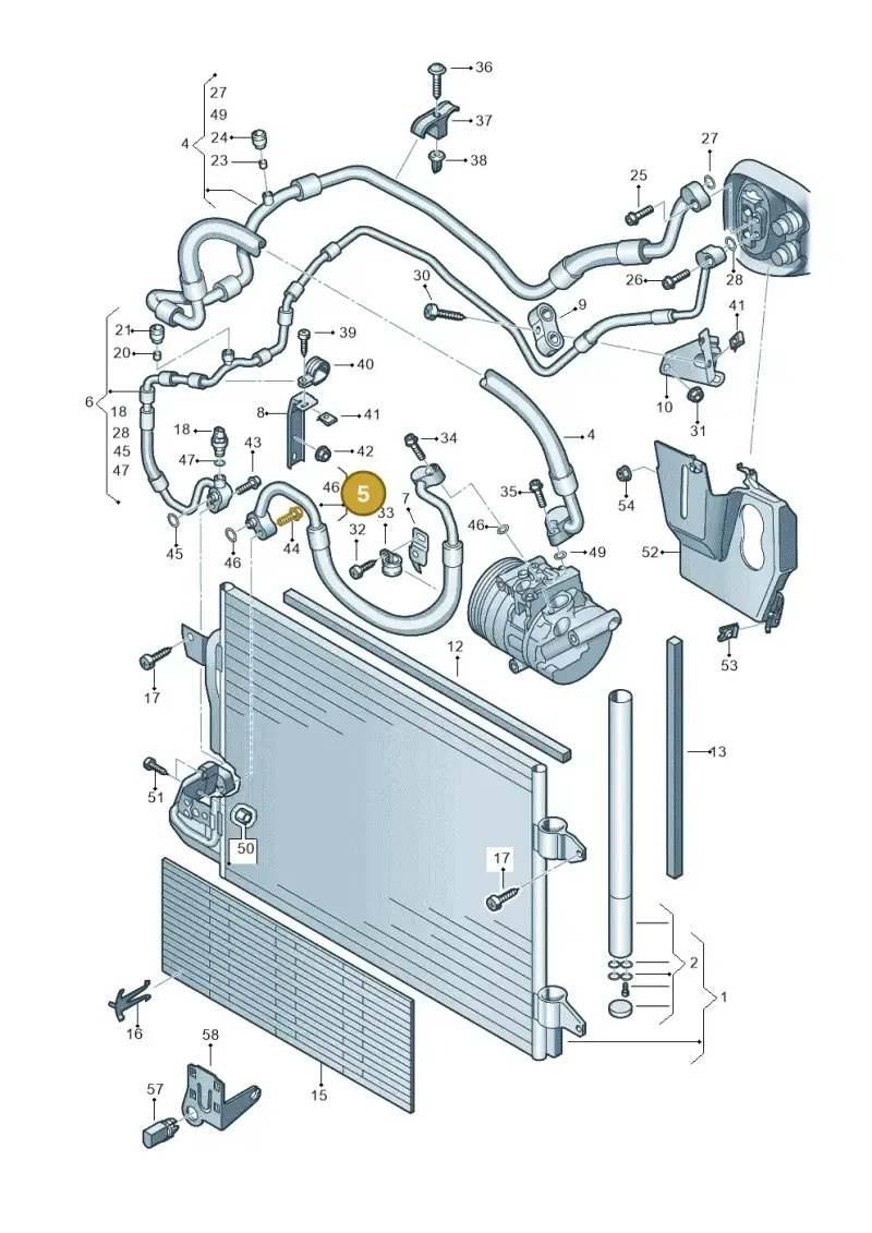 1K0820721BE — Volkswagen Golf Plus (2011-2014) diagram 649260410, position 5