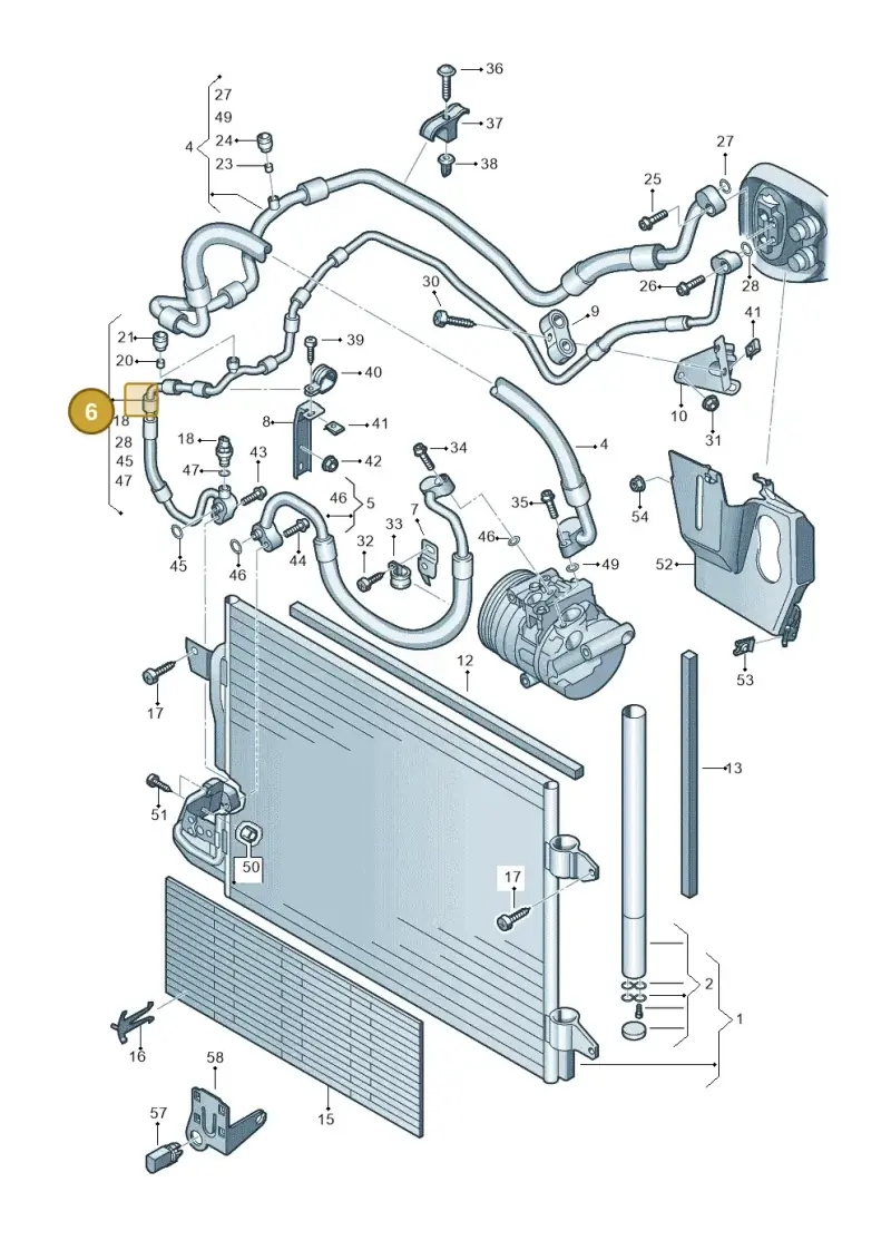 1K0820741BA — Volkswagen Golf Plus (2011-2014) diagram 649260410, position 6