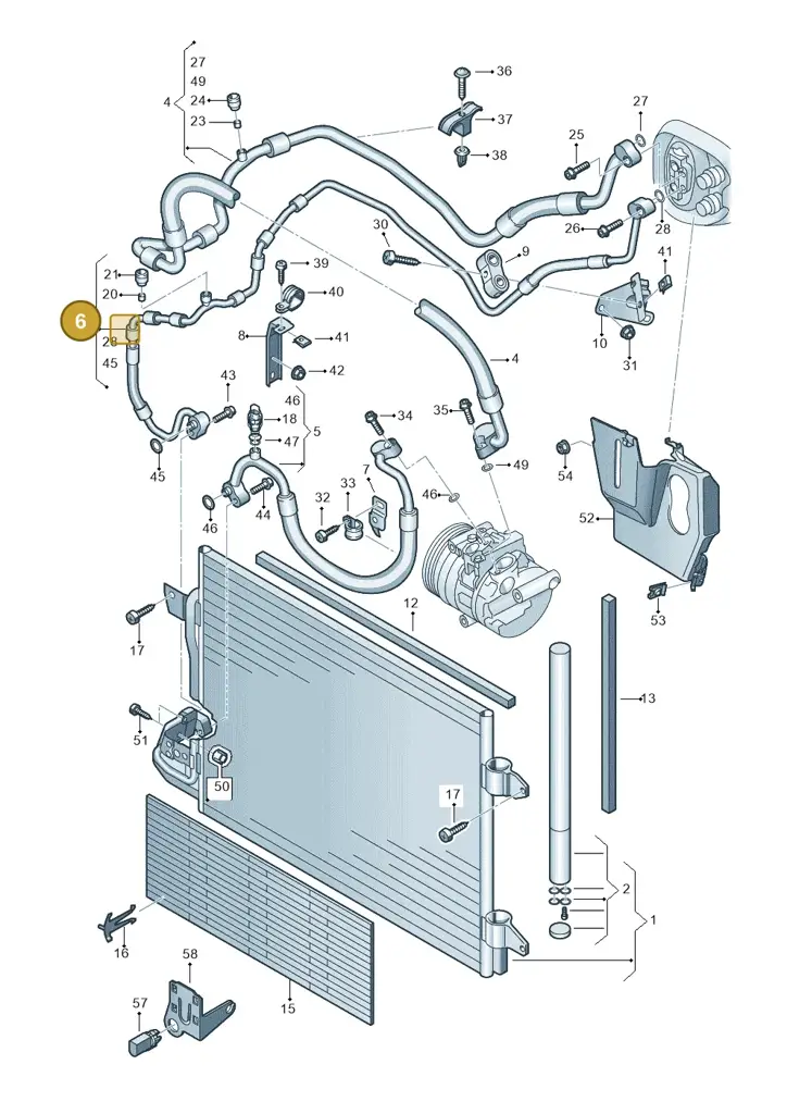 1K0820741CS — Volkswagen Scirocco 2.0 (2014-2017) diagram 649260420, position 6