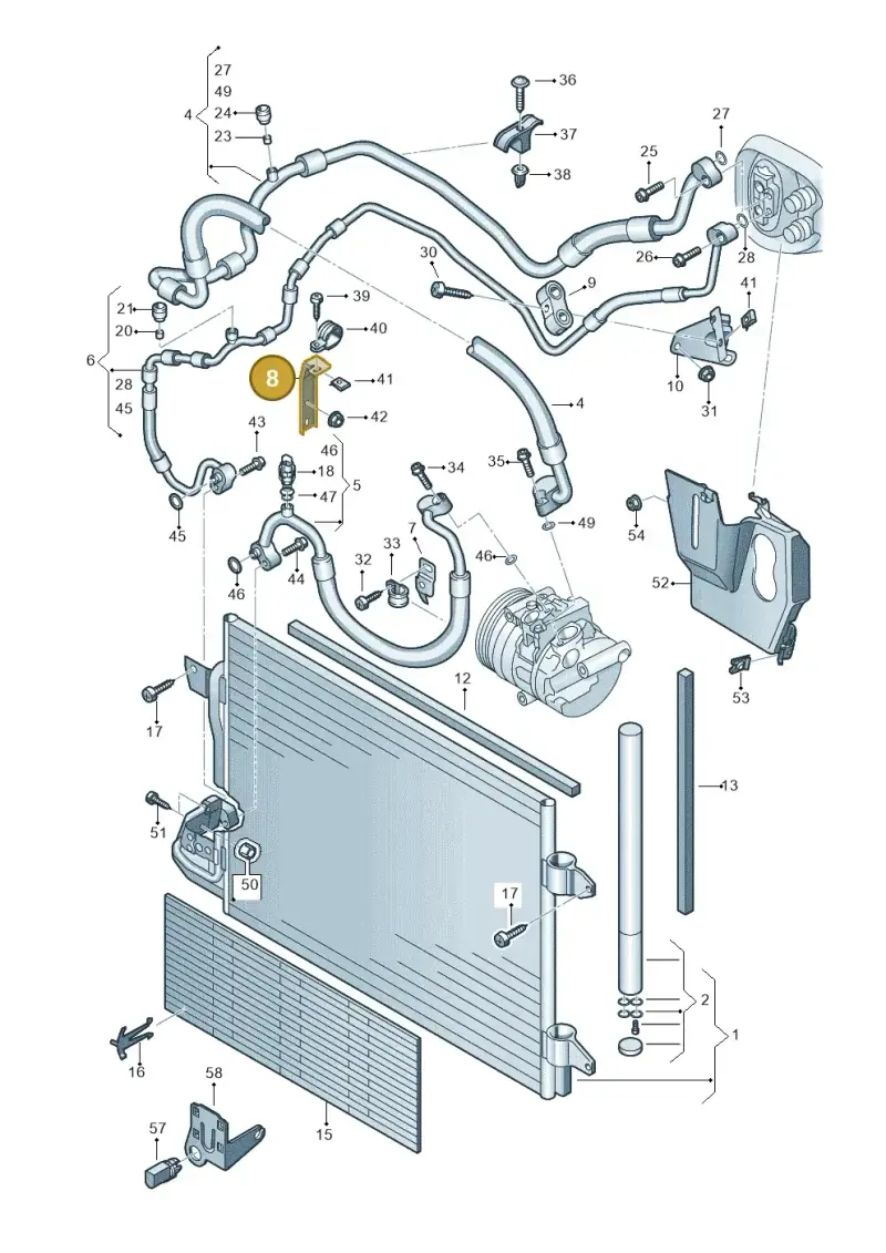 1K0820769D — Volkswagen Scirocco 2.0 (2014-2017) diagram 649260420, position 8
