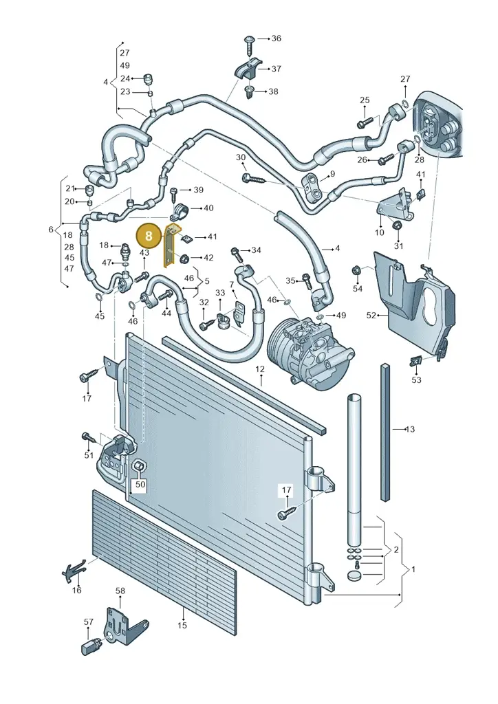 1K0820769D — Volkswagen Scirocco 2.0 (2014-2017) diagram 649260410, position 8