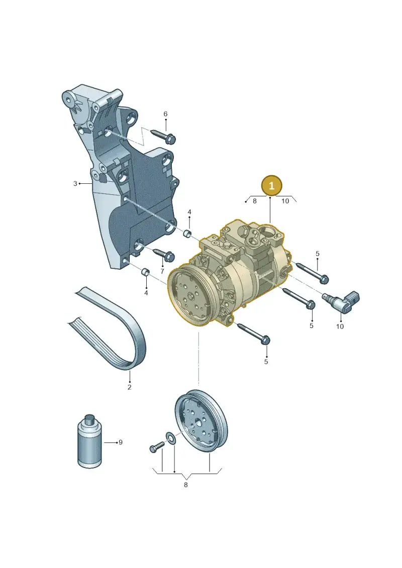 1K0820808F — Volkswagen Tiguan 4Motion (2011-2018) diagram 719260200, position 1