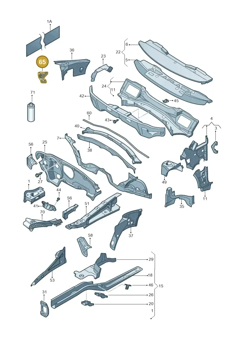 1K0823402A — Volkswagen Golf Plus (2011-2014) diagram 459803000, position 65