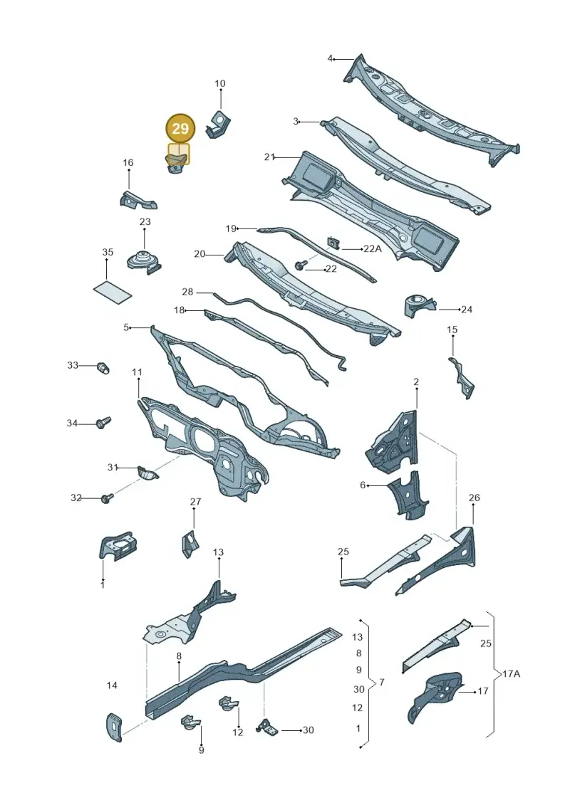 1K0823402A — Volkswagen Jetta variant (2009-2014) diagram 684803000, position 29