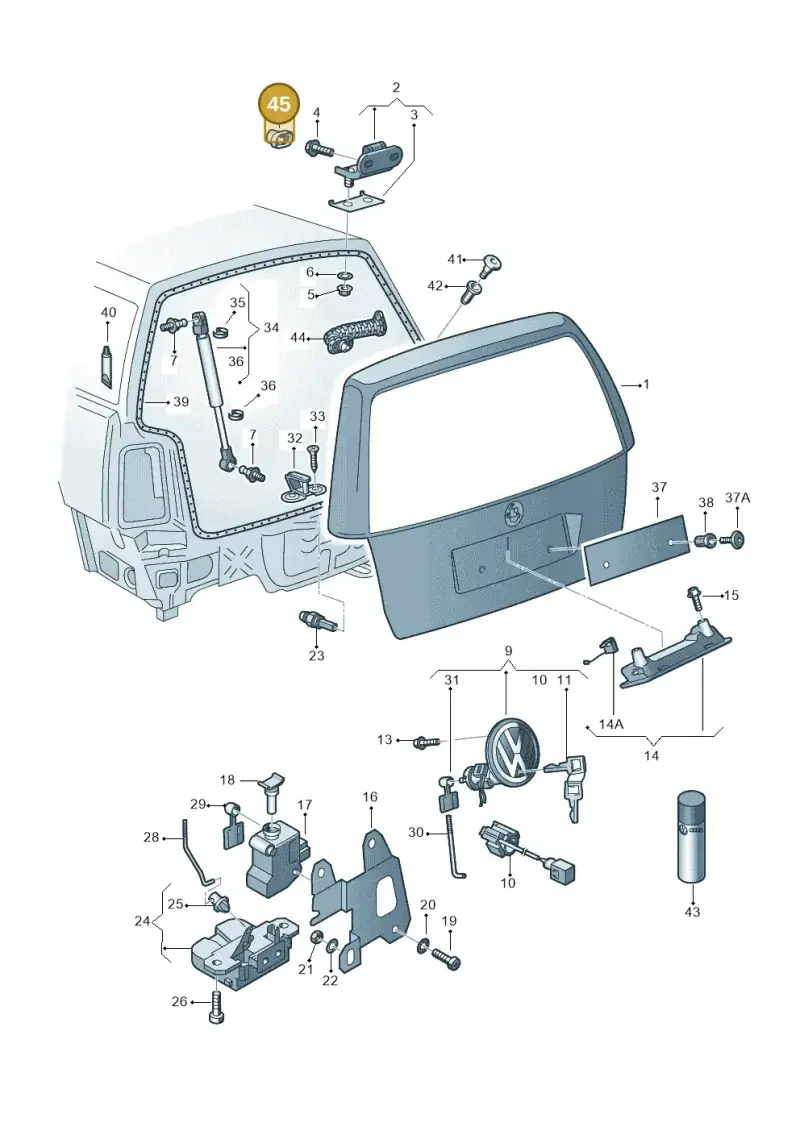 1K0827385 — Volkswagen Golf 'R32' n. "USA" (2004-2004) diagram 203827300, position 45