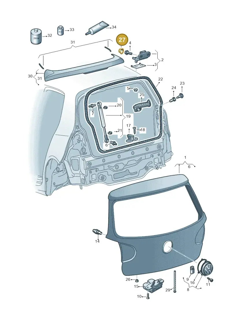 1K0827385 — Volkswagen GOLF (2003-2005) diagram 420827200, position 27