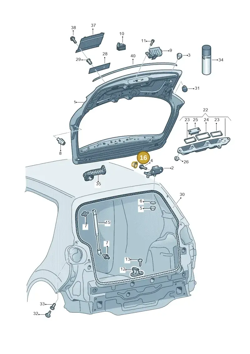 1K0827385 — Volkswagen GOLF PLUS              08> (2007-) diagram 459827200, position 16