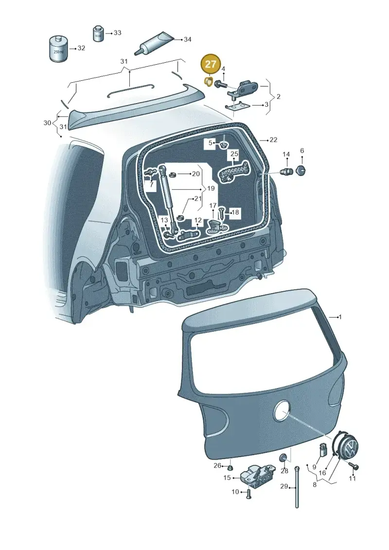 1K0827385 — Volkswagen Golf 2.0 (2008-2011) diagram 649827000, position 27