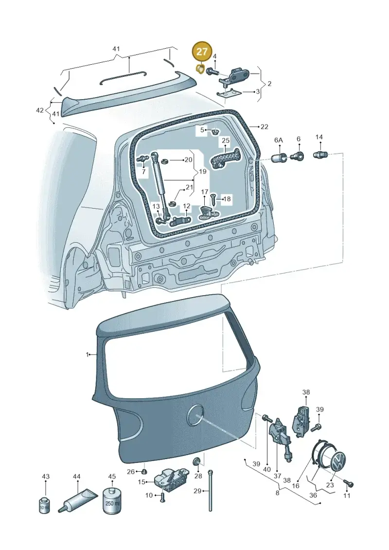 1K0827385 — Volkswagen Golf (2011-2013) diagram 649827100, position 27