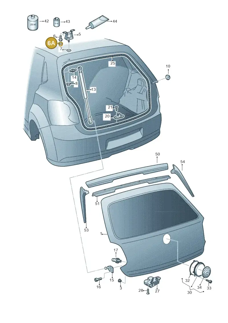 1K0827385 — Volkswagen Polo (2012-2014) diagram 672827000, position 6A