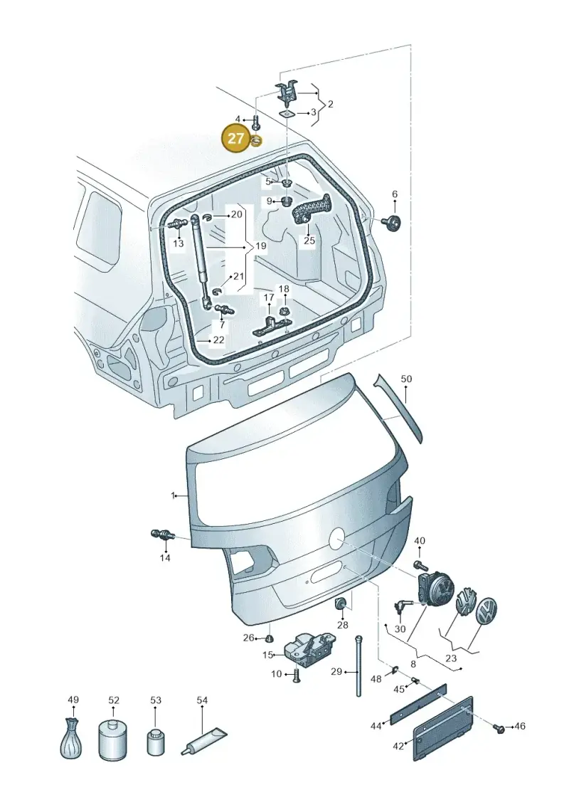 1K0827385 — Volkswagen Golf Estate 1.4 (2014-2017) diagram 763827100, position 27